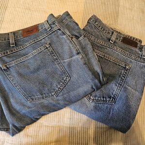 L.L. Bean Classic Fit Blue Jeans 46x34 LOT Of 2